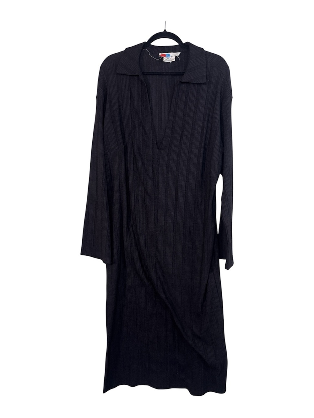 Free People Beach Black V Neck Pacific Maxi Dress Womens XL Casual Boho Crepe